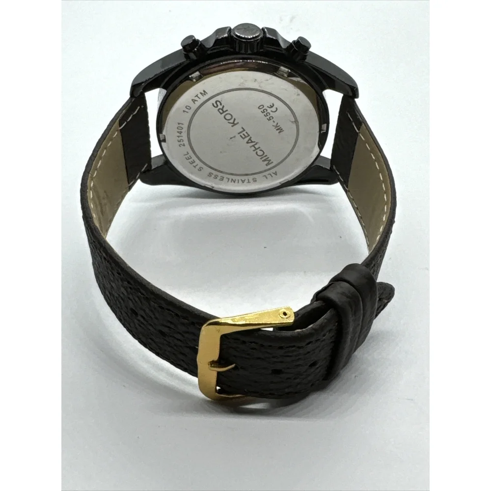 Michael Kors Bradshaw MK5550 Unisex Brown Leather Analog Dial Watch JNA778